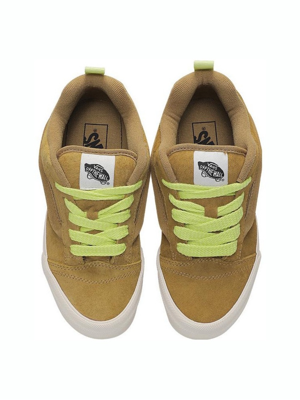 NEW VANS KNU SKOOL SNEAKERS Suede M-8 W-9.5 GOLDEN HOUR ANTELOPE / Green